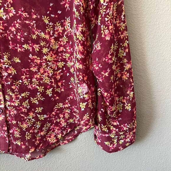 Express Portofino Floral Print Button Down Blouse - Picture 3 of 8